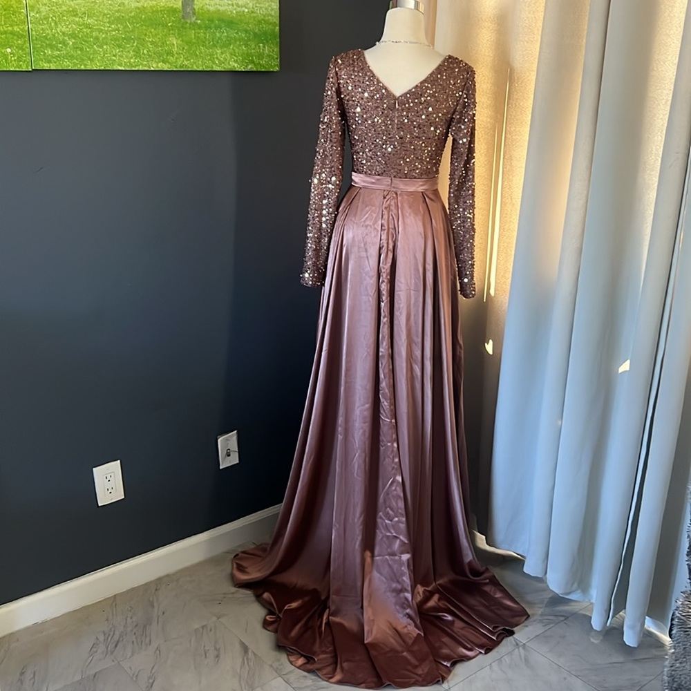 Elegant long dress Dusty  Rose Color Size 4 Small - Picture 6 of 12